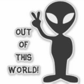 Uit deze wereld Alien laptop sticker (Voorkant)