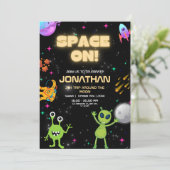 Uit deze wereld Alien Verjaardag Alien UFO Kaart (Staand voorkant)