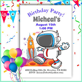 Uit deze wereld astronaut jongen verjaardag kaart