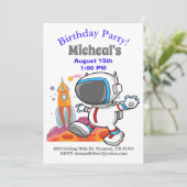 Uit deze wereld astronaut jongen verjaardag kaart (Staand voorkant)