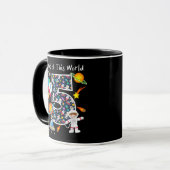 Uit deze wereld ben ik 5 Outer Space 5 jaar oud 5e Mok (Voorkant links)