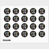 Uit deze wereld ben ik 7 Outer Space 7 jaar oud 7e Ronde Sticker (Vel)