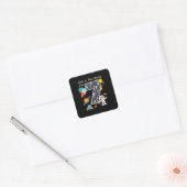 Uit deze wereld ben ik 7 Outer Space 7 jaar oud 7e Vierkante Sticker (Envelop)
