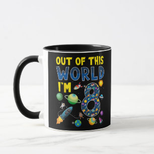 Uit deze wereld ben ik 8 Space Rocket verjaardagsd Mok