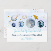 Uit deze wereld blauw melkgoud bedankkaart (Voorkant / Achterkant)