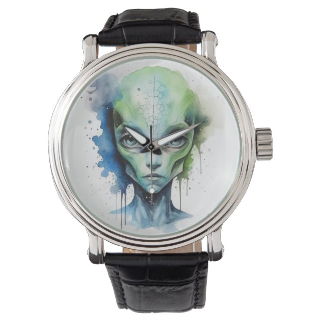 Uit deze wereld Galaxy Alien UFO Horloge (Voorkant)