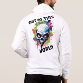 Uit deze wereld Galaxy Alien UFO Kleurrijke Alien Hoodie (Achterkant)