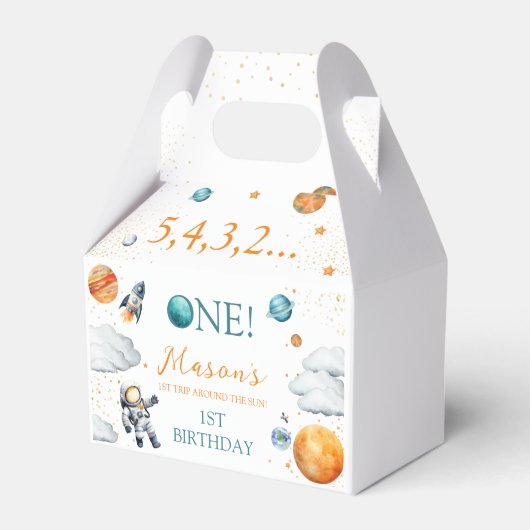 Uit deze Wereld Jongen Verjaardag Astronaut Space Bedankdoosjes (Voorkant Zijde)