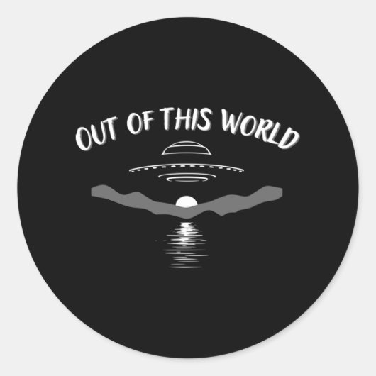 Uit deze wereld meme grap ronde sticker (Voorkant)