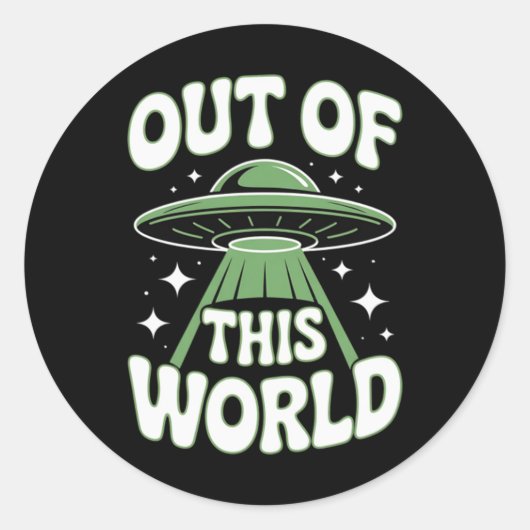 Uit deze wereld meme viraal ronde sticker (Voorkant)
