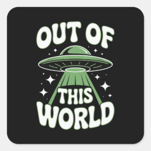 Uit deze wereld meme viraal vierkante sticker