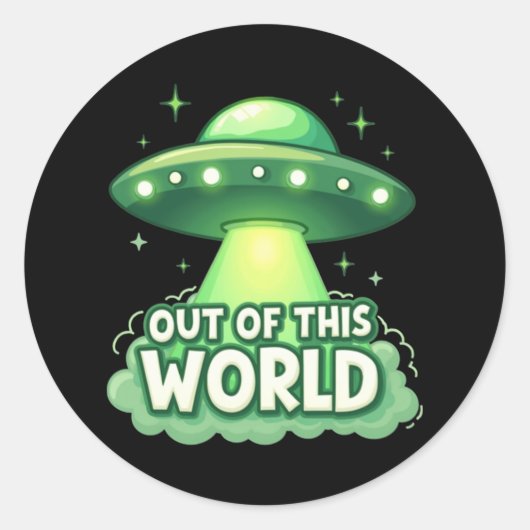 Uit deze wereld meme virale quote ronde sticker (Voorkant)