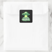Uit deze wereld meme virale quote vierkante sticker (Tas)