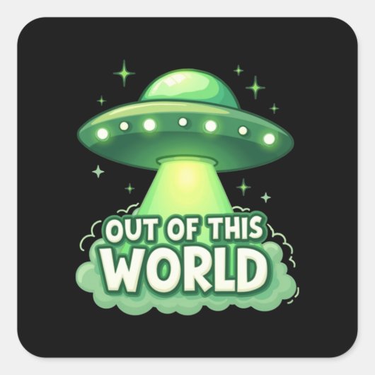 Uit deze wereld meme virale quote vierkante sticker (Voorkant)