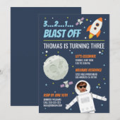 Uit deze wereld Outer Space Kids Verjaardagsfeest Kaart (Voorkant / Achterkant)