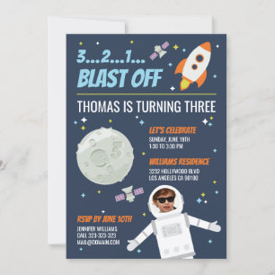 Uit deze wereld Outer Space Kids Verjaardagsfeest Kaart