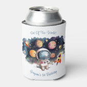 Uit deze wereld Outerspace Planeten Jongen Verjaar Blikjeskoeler (Blikje Voorkant)
