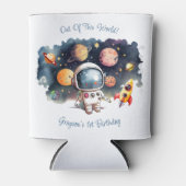Uit deze wereld Outerspace Planeten Jongen Verjaar Blikjeskoeler (Voorkant)