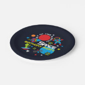 Uit deze wereld! papieren bordje (Gekanteld)