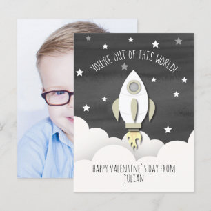 Uit deze wereld raket klaslokaal Valentijn foto Briefkaart