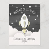 Uit deze wereld raket klaslokaal Valentijn foto Briefkaart (Voorkant)