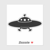 Uit deze wereld: Retro UFO Silhouet Sticker (Vel)