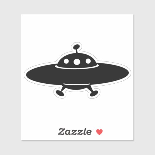 Uit deze wereld: Retro UFO Silhouet Sticker (Vel)