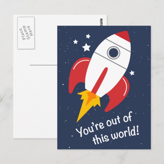 Uit deze wereld Rocket Verjaardag Briefkaarten (Voorkant / Achterkant)