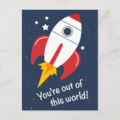 Uit deze wereld Rocket Verjaardag Briefkaarten (Voorkant)