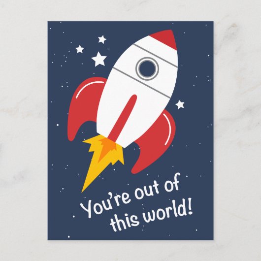 Uit deze wereld Rocket Verjaardag Briefkaarten (Voorkant)