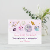 Uit deze wereld roze melkroze goud bedankkaart (Staand voorkant)