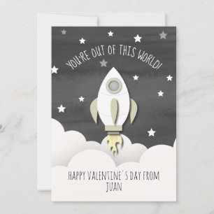 Uit deze wereld ruimte raket klaslokaal Valentijn