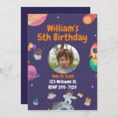 Uit Deze Wereld Ruimte Reizen Kinderen Verjaardag Kaart (Voorkant / Achterkant)