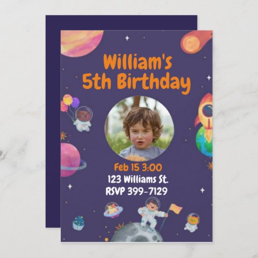 Uit Deze Wereld Ruimte Reizen Kinderen Verjaardag Kaart (Voorkant / Achterkant)