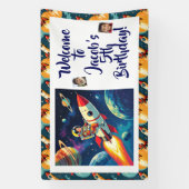 Uit deze Wereld Ruimte Thema Jongen Verjaardag Spandoek (Verticaal)
