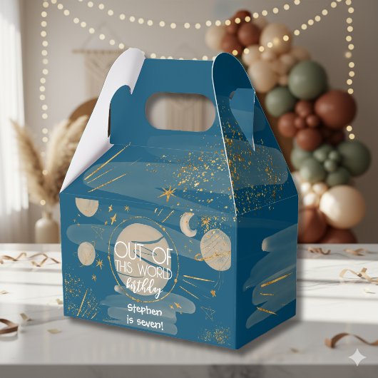 Uit deze wereld ruimte verjaardag bedankdoosjes