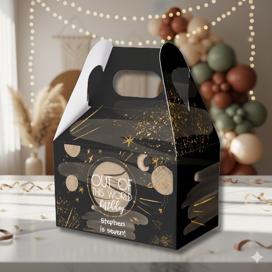 Uit deze wereld ruimte verjaardag bedankdoosjes