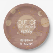 Uit deze wereld ruimte verjaardag papieren bordje (Voorkant)