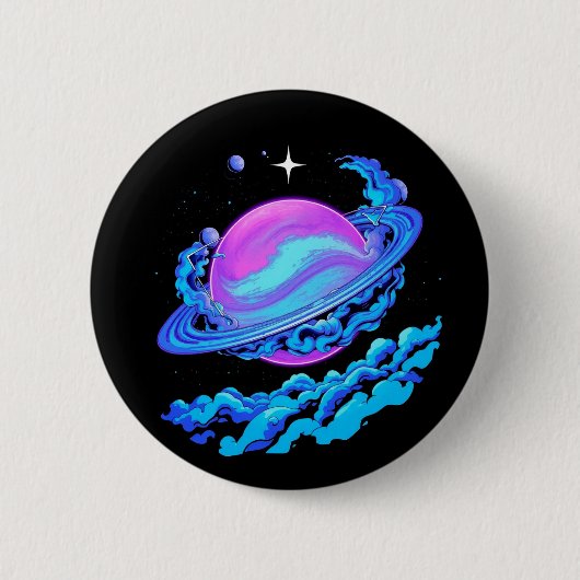 Uit deze wereld: Space Planet Buttonnen & Accessor Ronde Button 5,7 Cm (Voorkant)