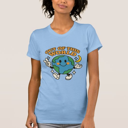 “Uit Deze Wereld” T-shirt met aarde-afdruk (Voorkant)