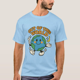 “Uit Deze Wereld” T-shirt met aarde-afdruk 