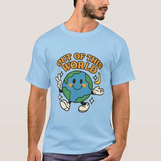 “Uit Deze Wereld” T-shirt met aarde-afdruk (Voorkant)