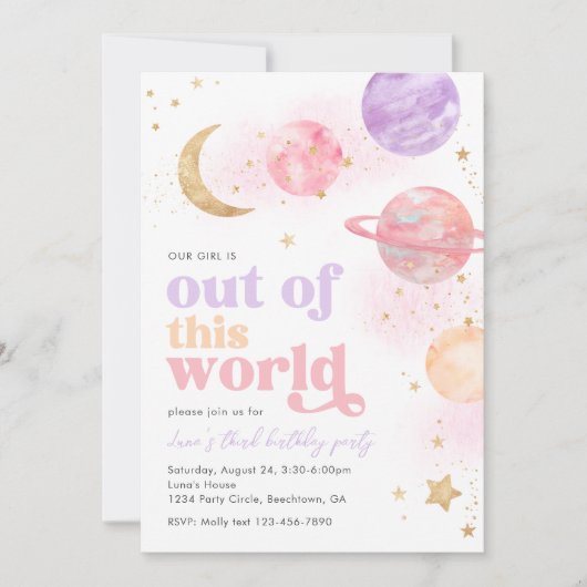 Uit Deze Wereld Verjaardag Uitnodiging (Voorkant)