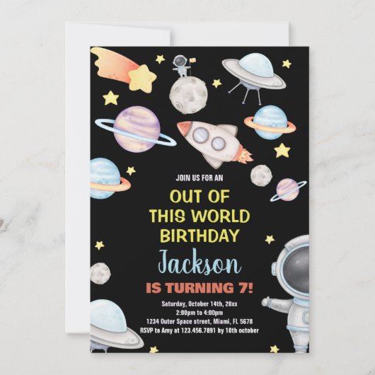 Uit deze wereld verjaardagsuitnodigingen kaart (Voorkant)