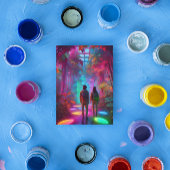 Uit deze Wereld - Virtual Reality Neon Oerwoud Briefkaart