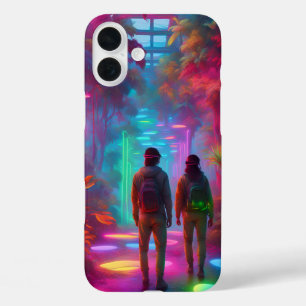 Uit deze Wereld - Virtual Reality Neon Oerwoud iPhone 16 Plus Hoesje