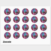 Uit deze Wereld - Virtual Reality Neon Oerwoud Ronde Sticker (Vel)
