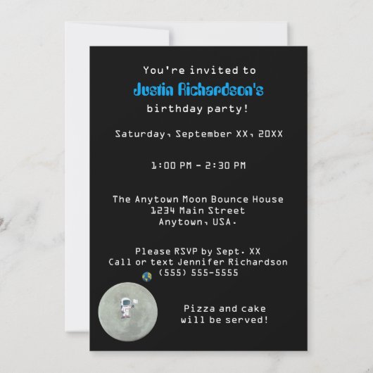 Uit deze wereldastronaut-feest kaart (Achterkant)