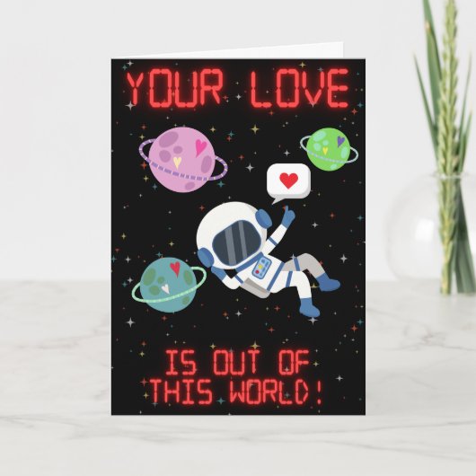 Uit deze wereldastronaut Funny Valentijn card Kaart (Voorkant)