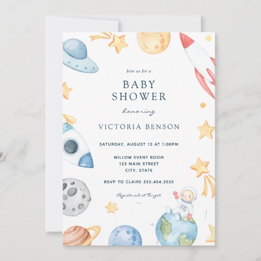 Uit deze World Baby shower uitnodiging (Voorkant)